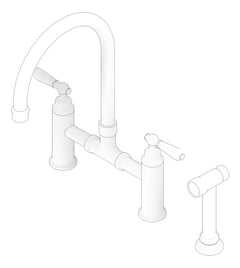 3D Documentation Image of MixerSet Kitchen Nero YorkBridge HandSpray