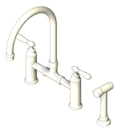 3D Shaded Image of MixerSet Kitchen Nero YorkBridge HandSpray