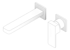 3D Documentation Image of MixerSet Wall Nero Celia Basin Bath BackPlate