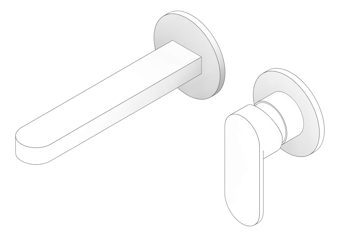 3D Documentation Image of MixerSet Wall Nero Ecco Basin Bath