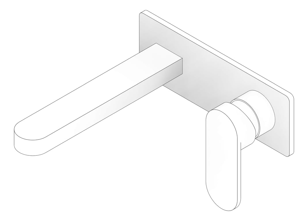 3D Documentation Image of MixerSet Wall Nero Ecco Basin Bath BackPlate