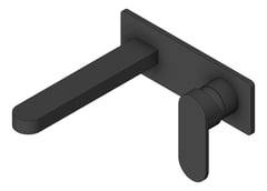 3D Shaded Image of MixerSet Wall Nero Ecco Basin Bath BackPlate