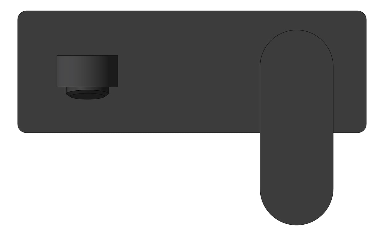 Front Image of MixerSet Wall Nero Ecco Basin Bath BackPlate