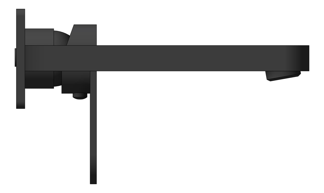 Left Image of MixerSet Wall Nero Ecco Basin Bath BackPlate