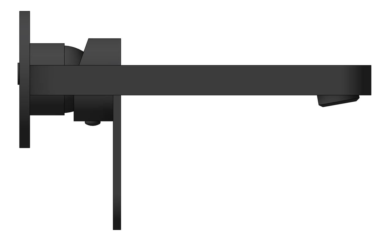 Left Image of MixerSet Wall Nero Ecco Basin Bath