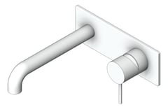 3D Shaded Image of MixerSet Wall Nero Mecca Basin Bath