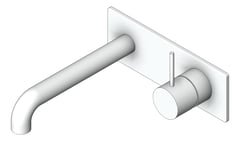 3D Shaded Image of MixerSet Wall Nero Mecca Basin Bath HandleUp