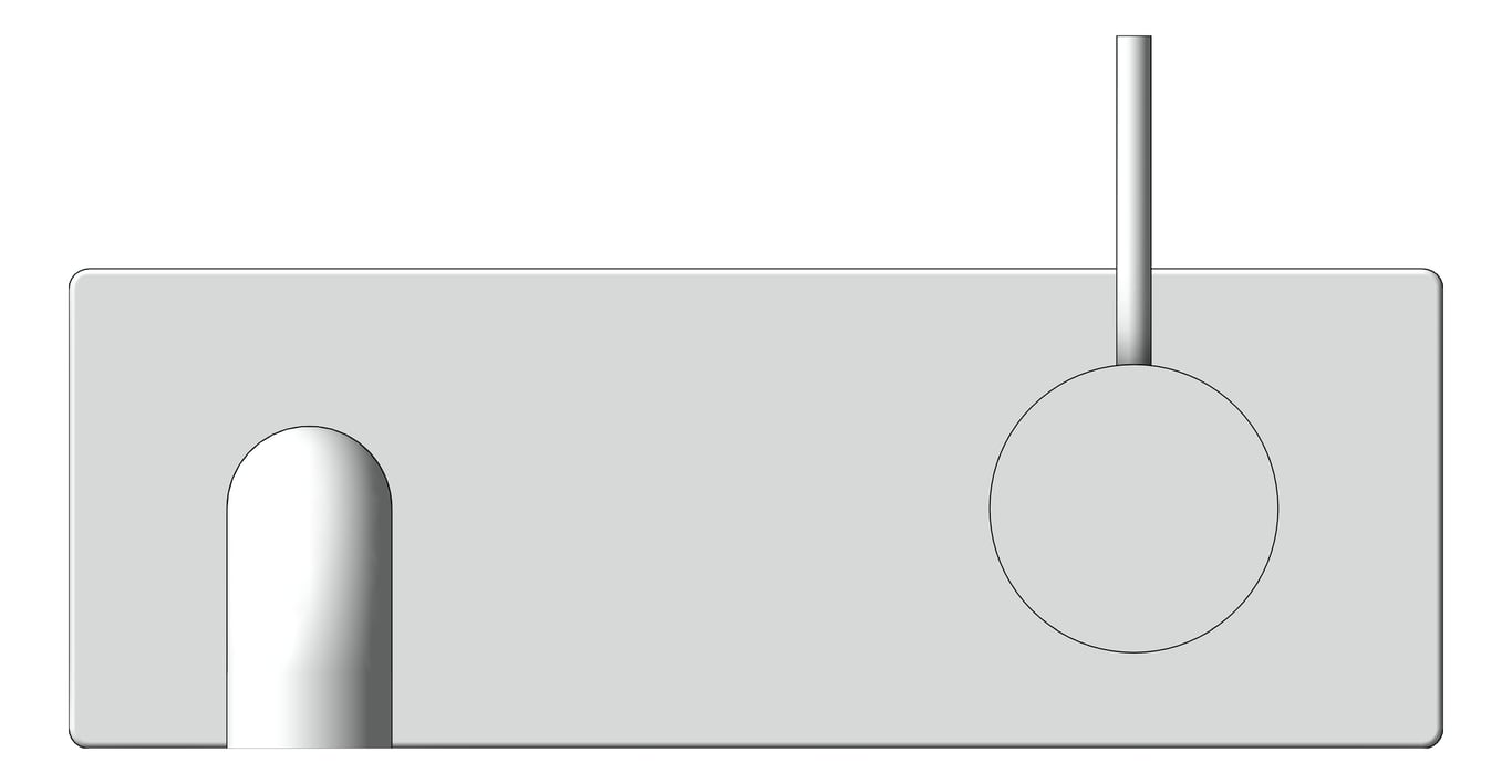 Front Image of MixerSet Wall Nero Mecca Basin Bath HandleUp