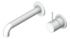 3D Shaded Image of MixerSet Wall Nero Mecca Basin Bath Split HandleUp