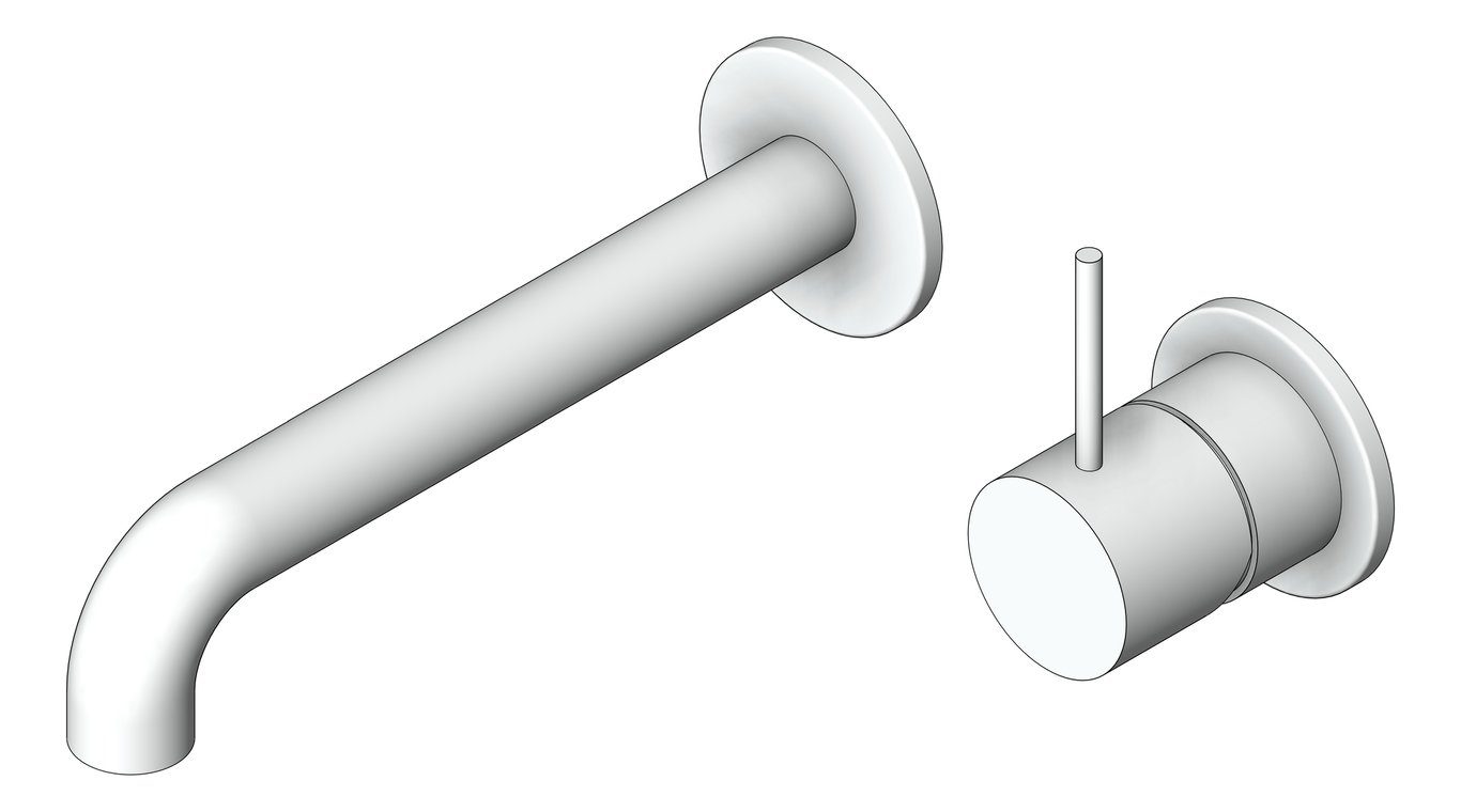 Navigate to MixerSet Wall Nero Mecca Basin Bath Split HandleUp