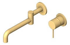 3D Shaded Image of MixerSet Wall Nero Mecca Basin Bath Swivel