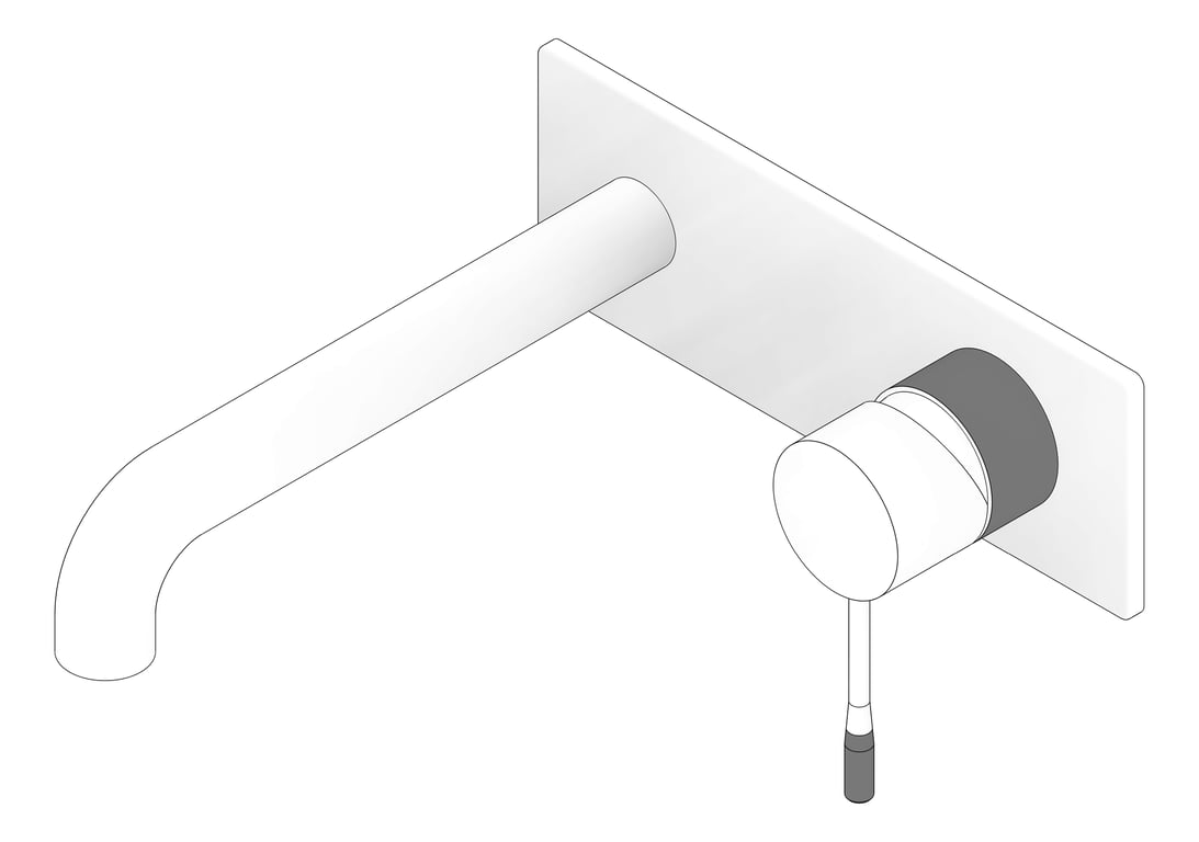3D Documentation Image of MixerSet Wall Nero Opal Basin Bath