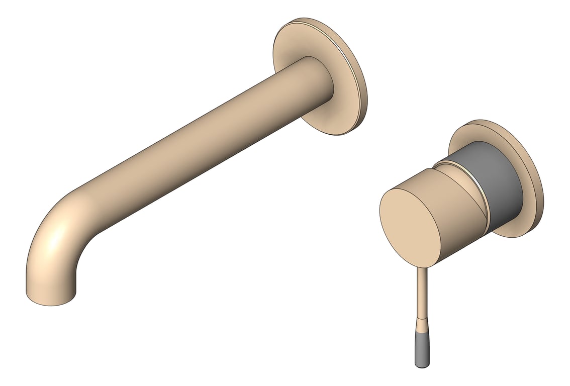 Image of MixerSet Wall Nero Opal Basin Bath Split