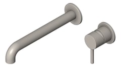 3D Shaded Image of MixerSet Wall Nero Zen Basin Bath
