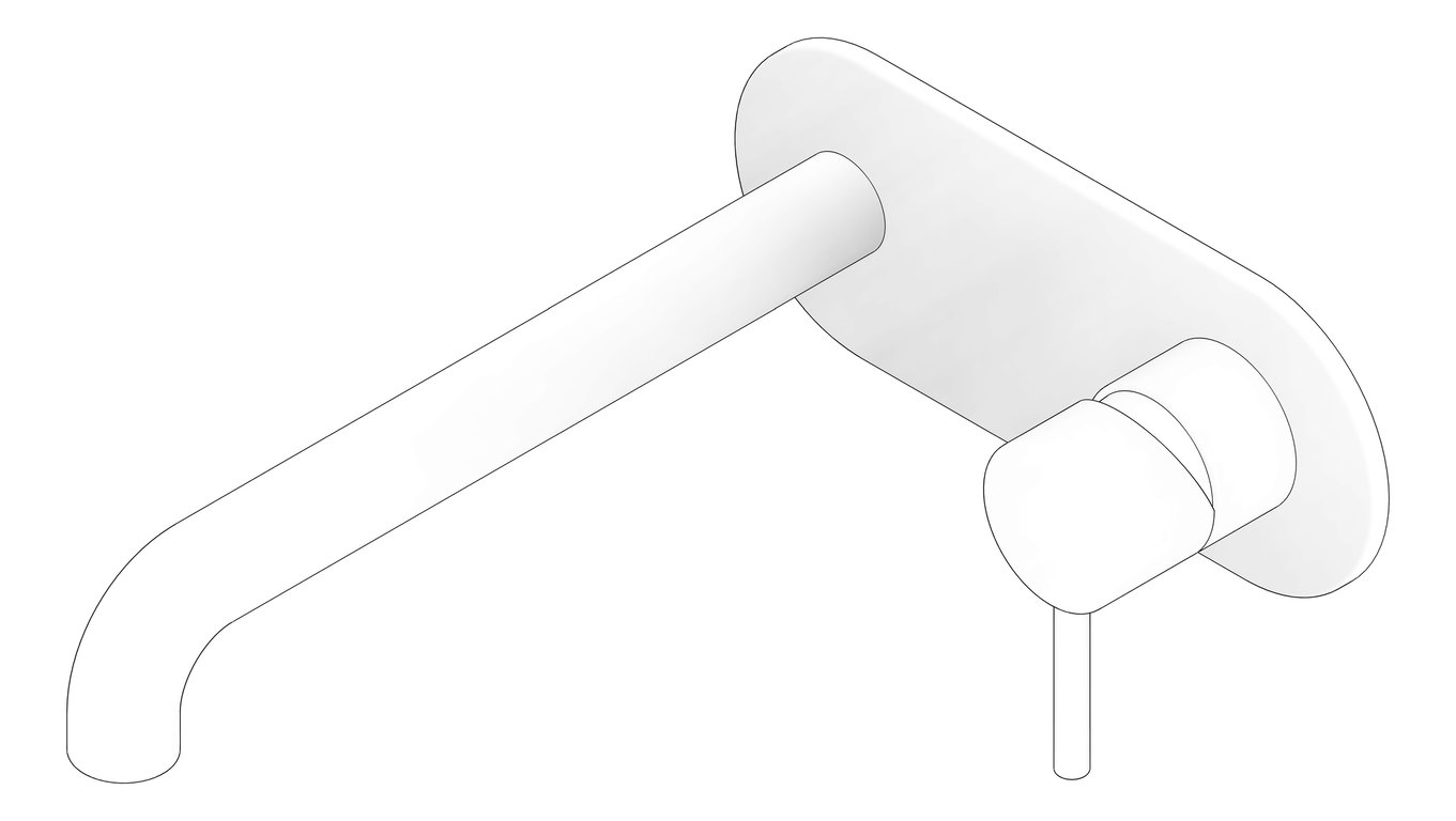 3D Documentation Image of MixerSet Wall Nero Zen Basin Bath BackPlate