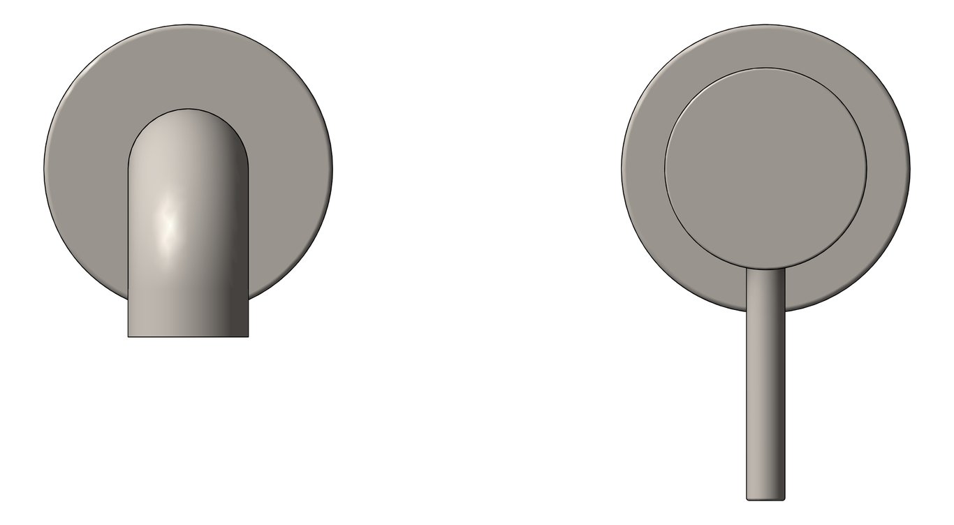 Front Image of MixerSet Wall Nero Zen Basin Bath