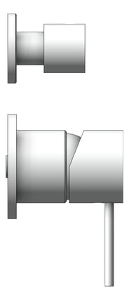 Left Image of MixerTap Diverter Nero Mecca Split