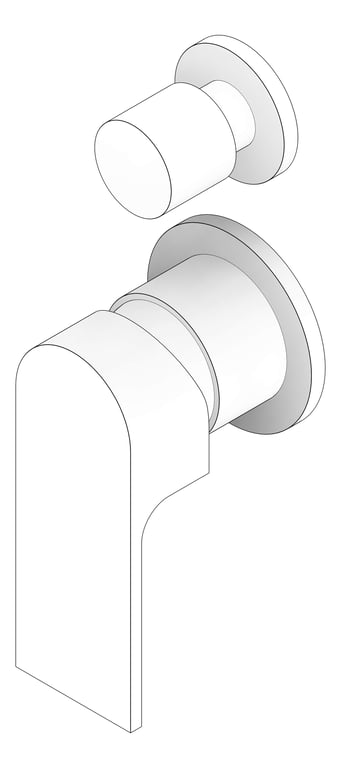 3D Documentation Image of MixerTap Divertor Nero Bianca