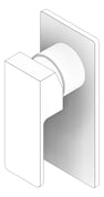 3D Documentation Image of MixerTap Shower Nero Celia Rectangular Backplate