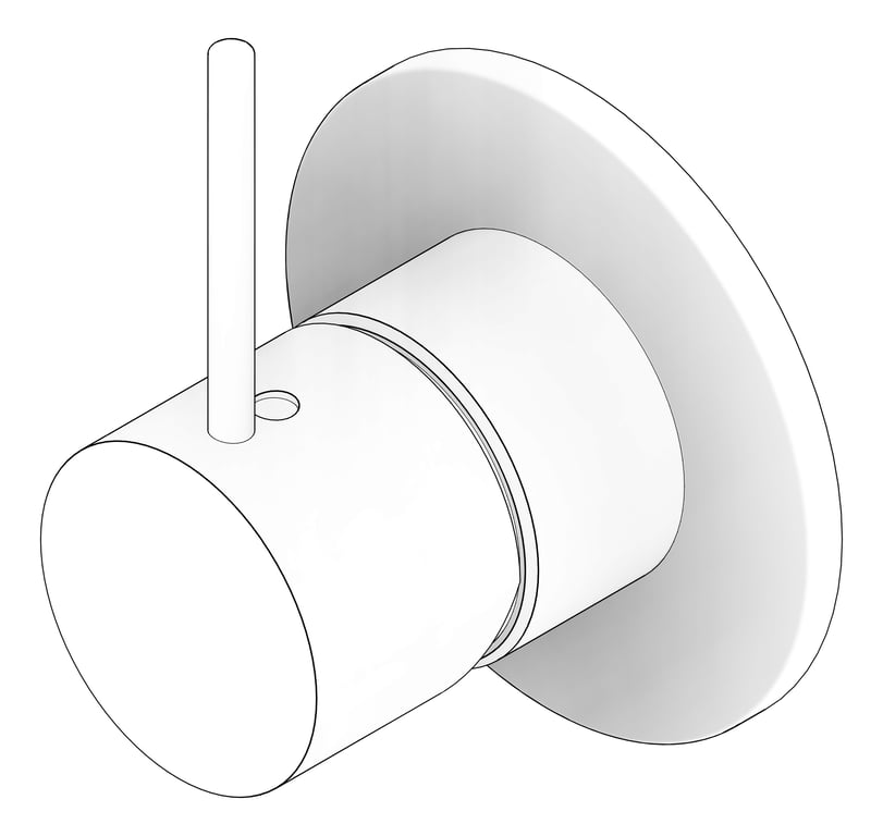 3D Documentation Image of MixerTap Shower Nero Mecca 80mmPlate HandleUp