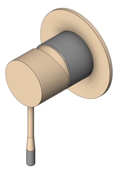 3D Shaded Image of MixerTap Shower Nero Opal 80mmPlate