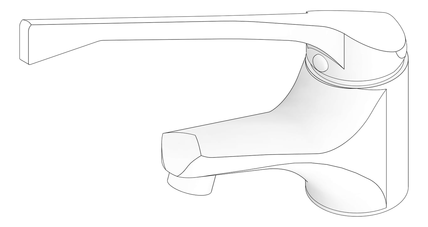 3D Documentation Image of Mixer Basin Nero ClassicCare ExtendedHandle