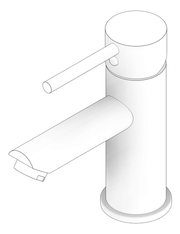 3D Documentation Image of Mixer Basin Nero Dolce StraightSpout