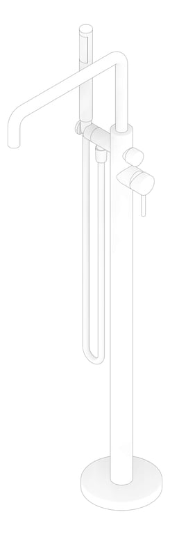 3D Documentation Image of Mixer Freestanding Nero Zen OutdoorHose