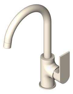 3D Shaded Image of Mixer Kitchen Nero Bianca Gooseneck