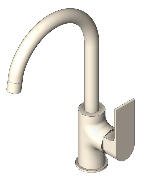 Image of Mixer Kitchen Nero Bianca Gooseneck