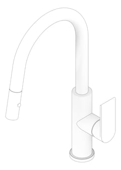 3D Documentation Image of Mixer Kitchen Nero Bianca PullOut Sensor