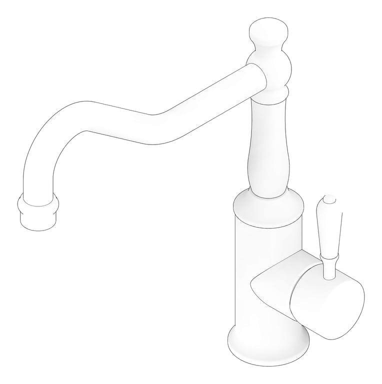 3D Documentation Image of Mixer Kitchen Nero York HookSpout