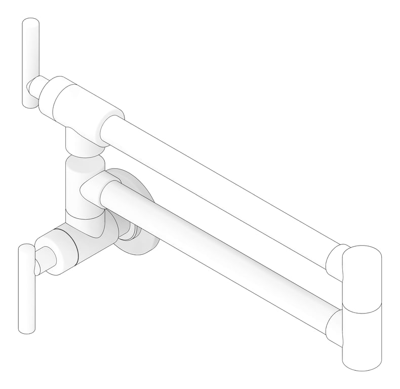 3D Documentation Image of Mixer Kitchen Nero York Wall Potfiller