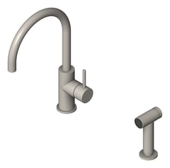 3D Shaded Image of Mixer Kitchen Nero Zen HandSpray