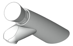 3D Shaded Image of Mixer Pillar Nero PushButton