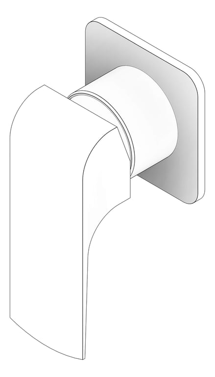 3D Documentation Image of Mixer Shower Nero Elgin BackPlate Square