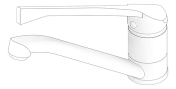 3D Documentation Image of Mixer Sink Nero ClassicCare ExtendedHandle