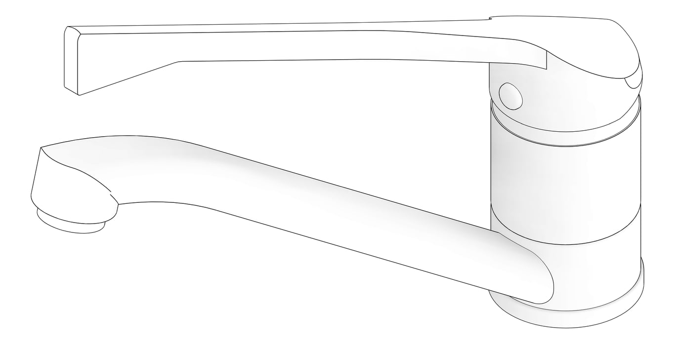 3D Documentation Image of Mixer Sink Nero ClassicCare ExtendedHandle