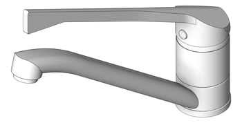 3D Shaded Image of Mixer Sink Nero ClassicCare ExtendedHandle