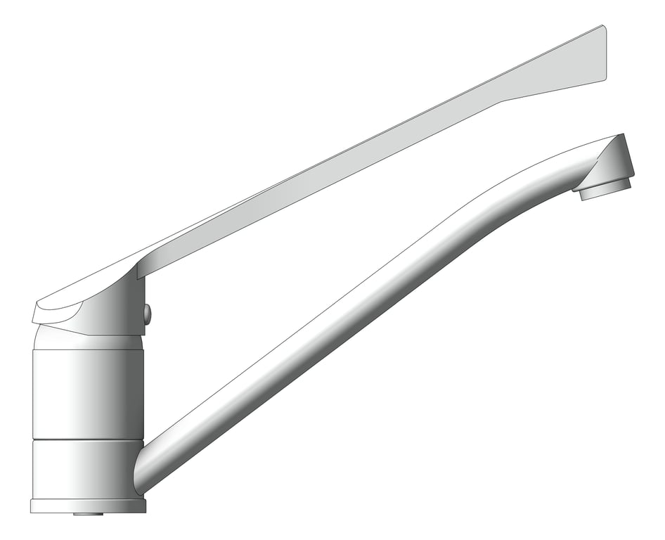 Left Image of Mixer Sink Nero ClassicCare ExtendedHandle