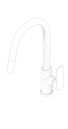 3D Documentation Image of Mixer Sink Nero Ecco PullOut