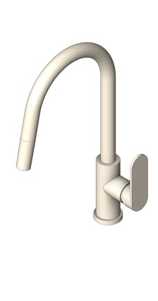 3D Shaded Image of Mixer Sink Nero Ecco PullOut