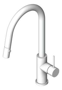 3D Shaded Image of Mixer Sink Nero Mecca PullOut VeggieSpray