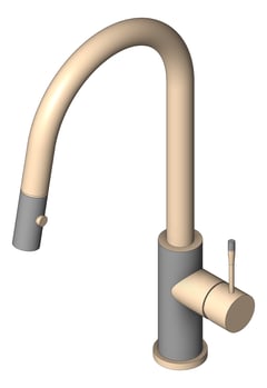 3D Shaded Image of Mixer Sink Nero Opal VeggieSpray PullOut