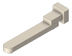 3D Shaded Image of Spout Wall Nero Bianca Bath