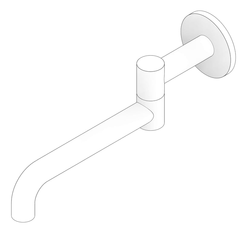 3D Documentation Image of Spout Wall Nero Mecca Basin Bath Swivel