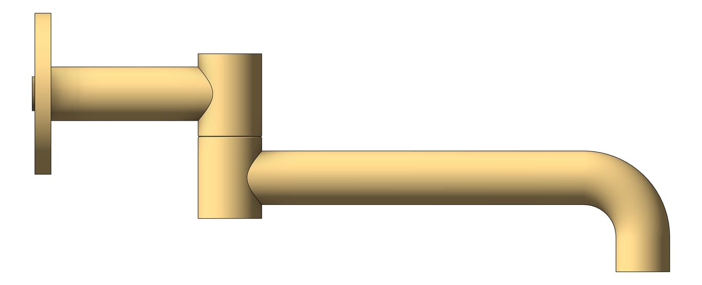 Left Image of Spout Wall Nero Mecca Basin Bath Swivel