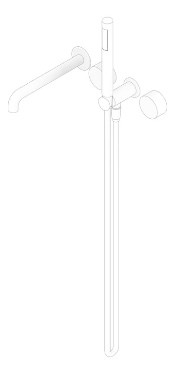 3D Documentation Image of TapSet Wall Nero KaraProgressive Shower Spout