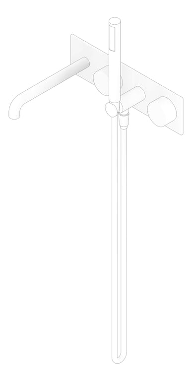 3D Documentation Image of TapSet Wall Nero KaraProgressive Shower Spout BackPlate