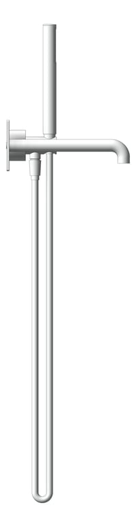 Left Image of TapSet Wall Nero KaraProgressive Shower Spout BackPlate